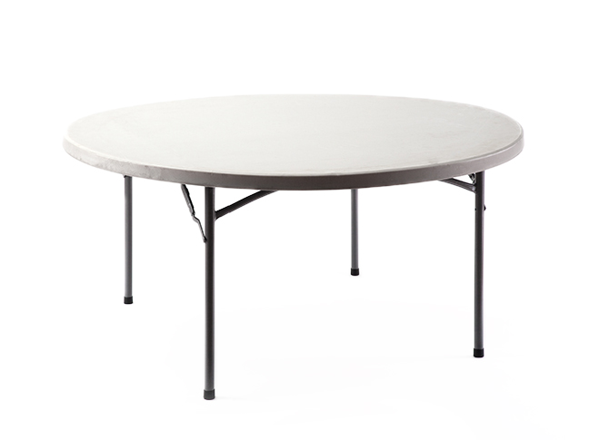 Photo de Table ronde en plastique diamètre 160 cm (idéale pour 8 personnes)